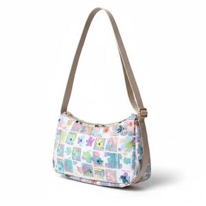 LESPORTSAC Very Merry Small Hobo Shoulder Bag Crossbody Nylon Floral 9x5x3”